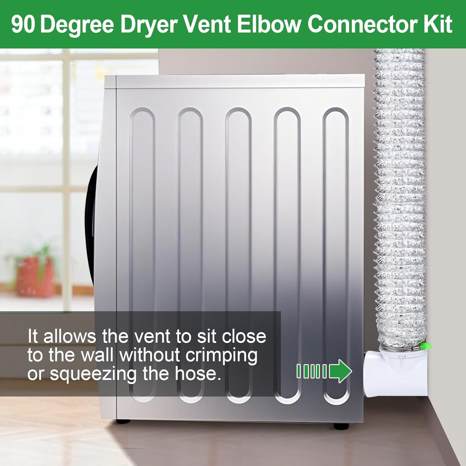 Upgraded 90 Degree Dryer Vent Elbow Kit for 4 Inch Dryer Duct Vent Hose.