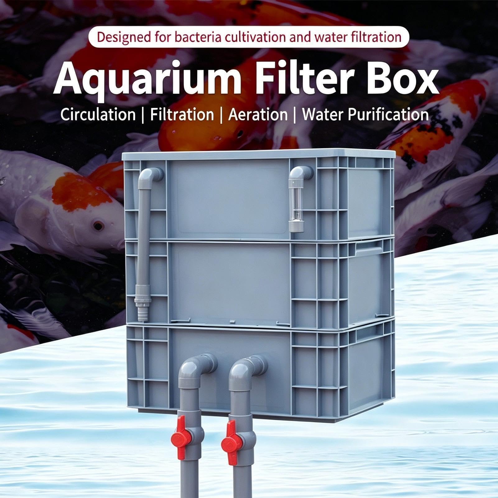 Genérico Filtros para Peceras Bomba de 3 Niveles con Ciclo Agua | Filtro de Acuario de Peces para Estanques Grandes Para Estanques Agua Dulce Y Salada, Exteriores, Jardines, Hogares, En