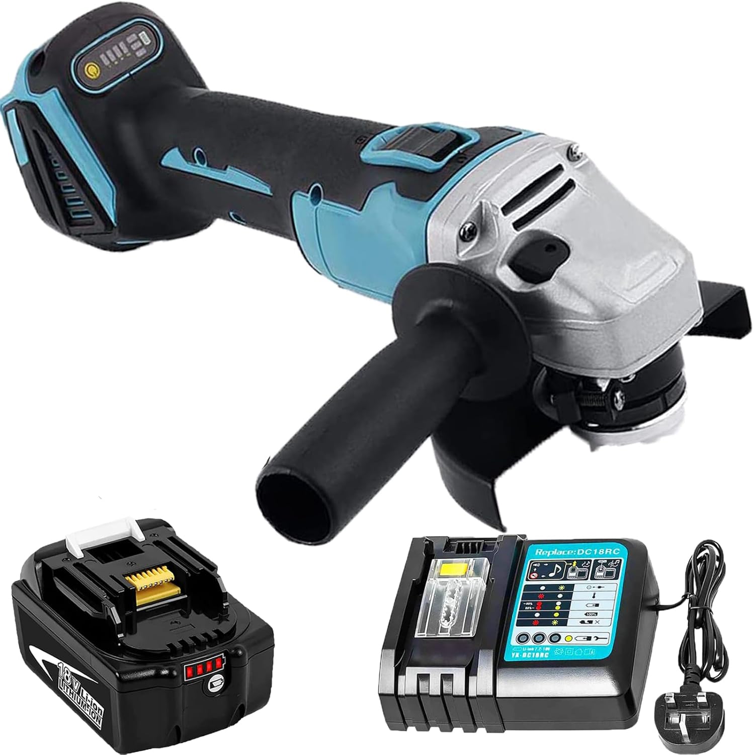 Cordless Angle Grinder 125mm Brushless, Replacement for Makita DGA452Z Angle Grinder, with 1