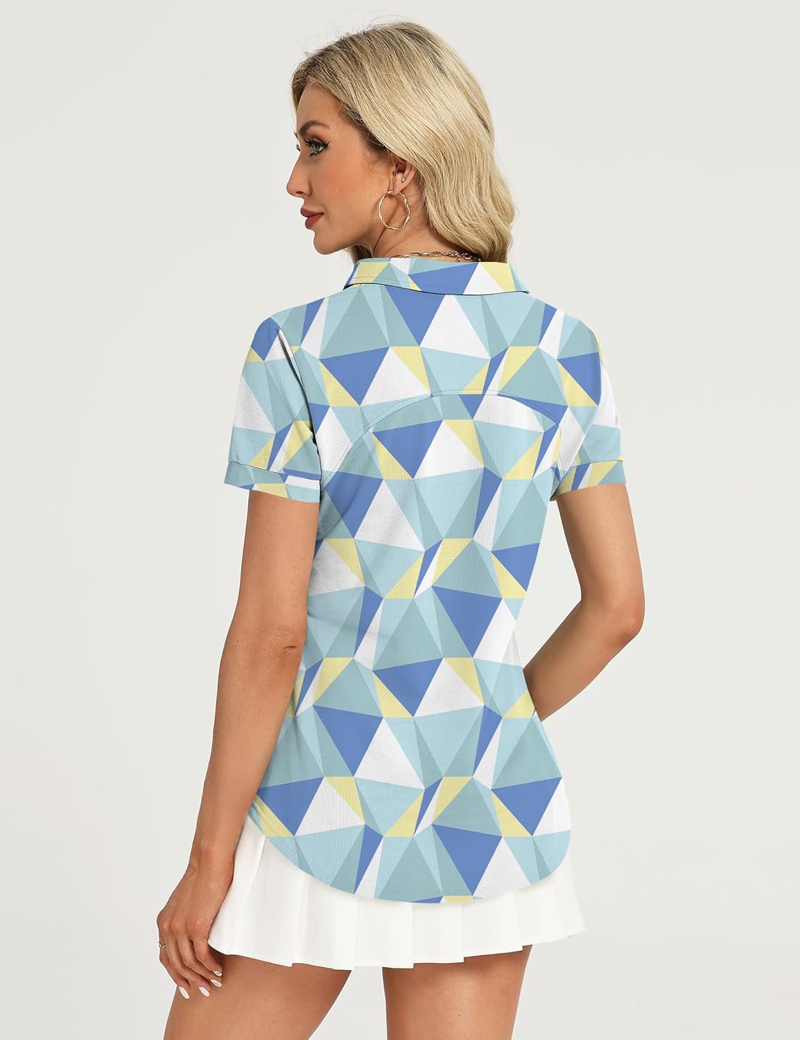 Rapbin Womens Polo Shirt Golf Shirts Women Collared Shirts Short Sleeve Tee V Neck Tops - Image 5