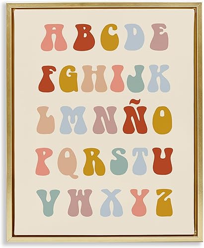 Miniatura 10 de Stupell Industries Abecedario Estilo Vintage Framed Floater Canvas Wall Art Black,Marrón,Gold,Gray,https://www.amazon.com/dp/undefined