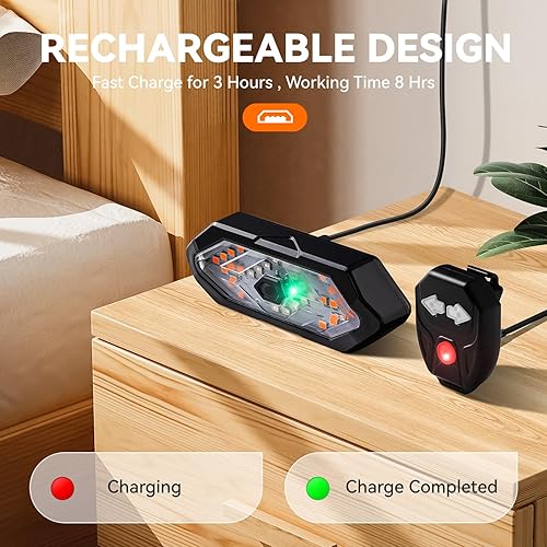 Miniatura 5 de Luz trasera de bicicleta con intermitentes USB recargable para bicicleta de 120 lúmenes, ultra brillantes, LED intermitentes para bicicleta, 5 modos