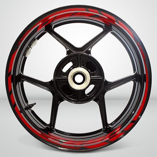 Miniatura 2 de Adhesivo adhesivo para llantas de motocicleta, color rojo brillante, compatible con Kawasaki Z650