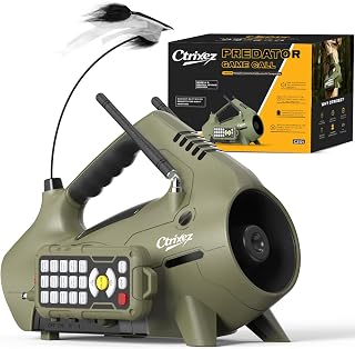 Predator Call - Electronic Coyote Caller with Decoy Topper, 30 Sounds Incl Perfect for Coyote, Fox, Raccoon, Cottontail Hunting Calls, 400 Yard Remote Range, 8-Bay Long Lasting, Gray-Green