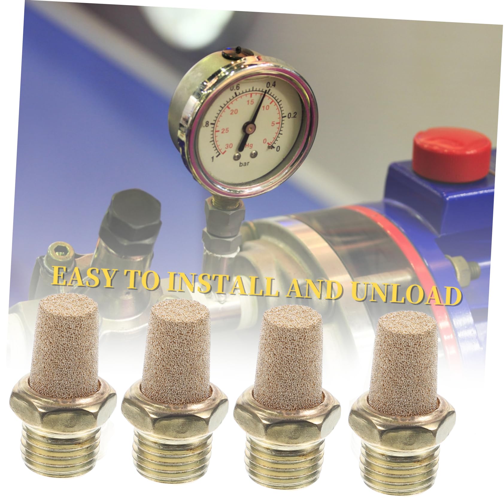 Yardenfun 8pièces Silencieux Pneumatique Pouce Cuivre Bruit Valve Électromagnétique Pour Raccord Air Comprimé