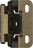 Vista 16 de Amerock Bisagra para gabinete de 3/8 pulgadas (10 mm) empotrada 𝙷inge de níquel satinado, paquete de 2, bisagra de cierre automático 𝐇inge de ajuste