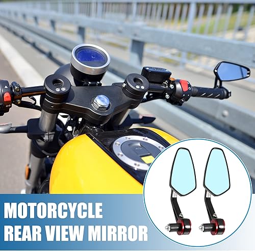 Miniatura 2 de Espejo retrovisor lateral para motocicleta, antideslumbrante, para manillar de motocicleta, lente azul, rojo, 1 par