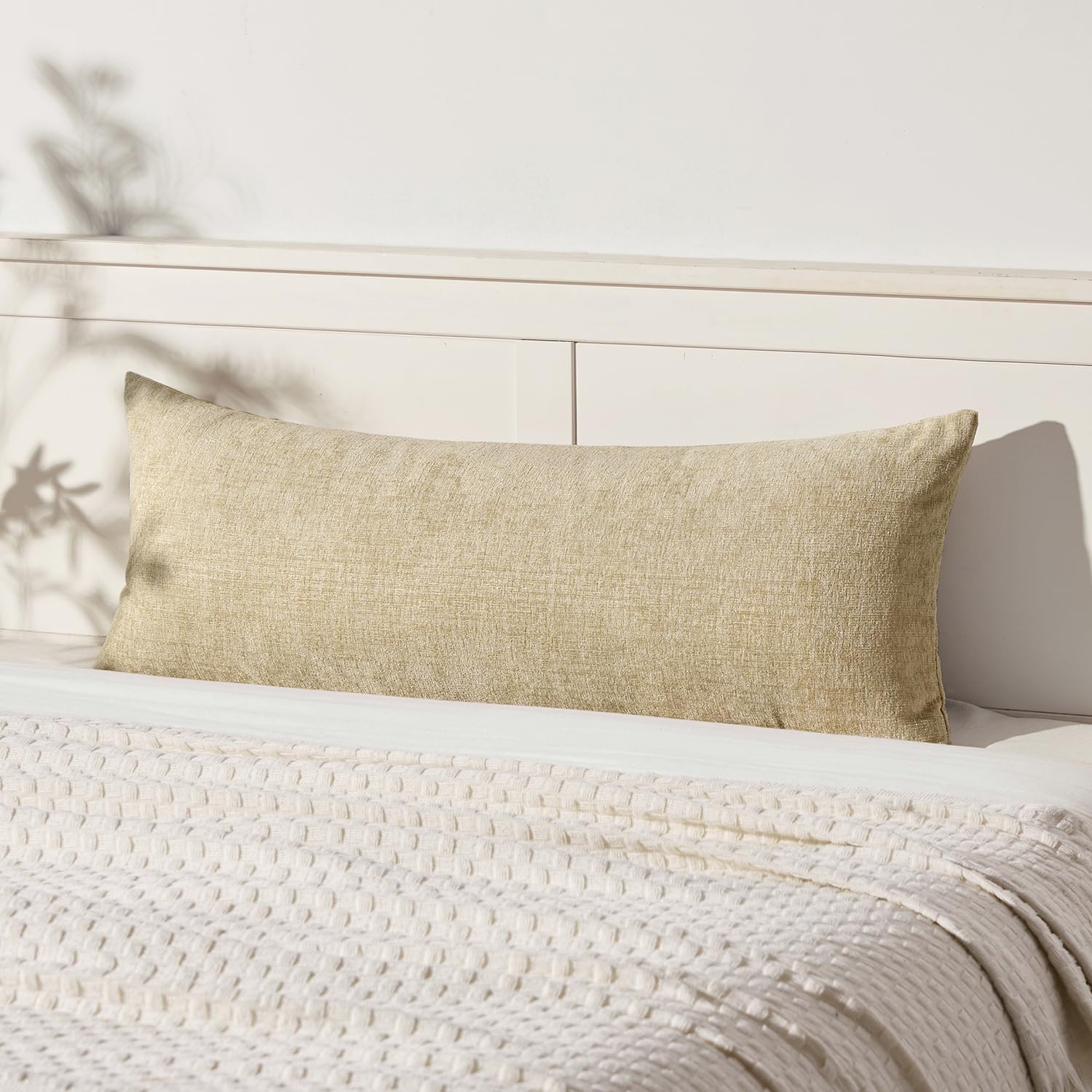 MIULEE Pack of 1 Couch Throw Pillow Covers 14x36 Inch Soft Dark Gray Chenille Lumbar Pillow Covers for Bed Sofa Living Room Solid Dyed Cases