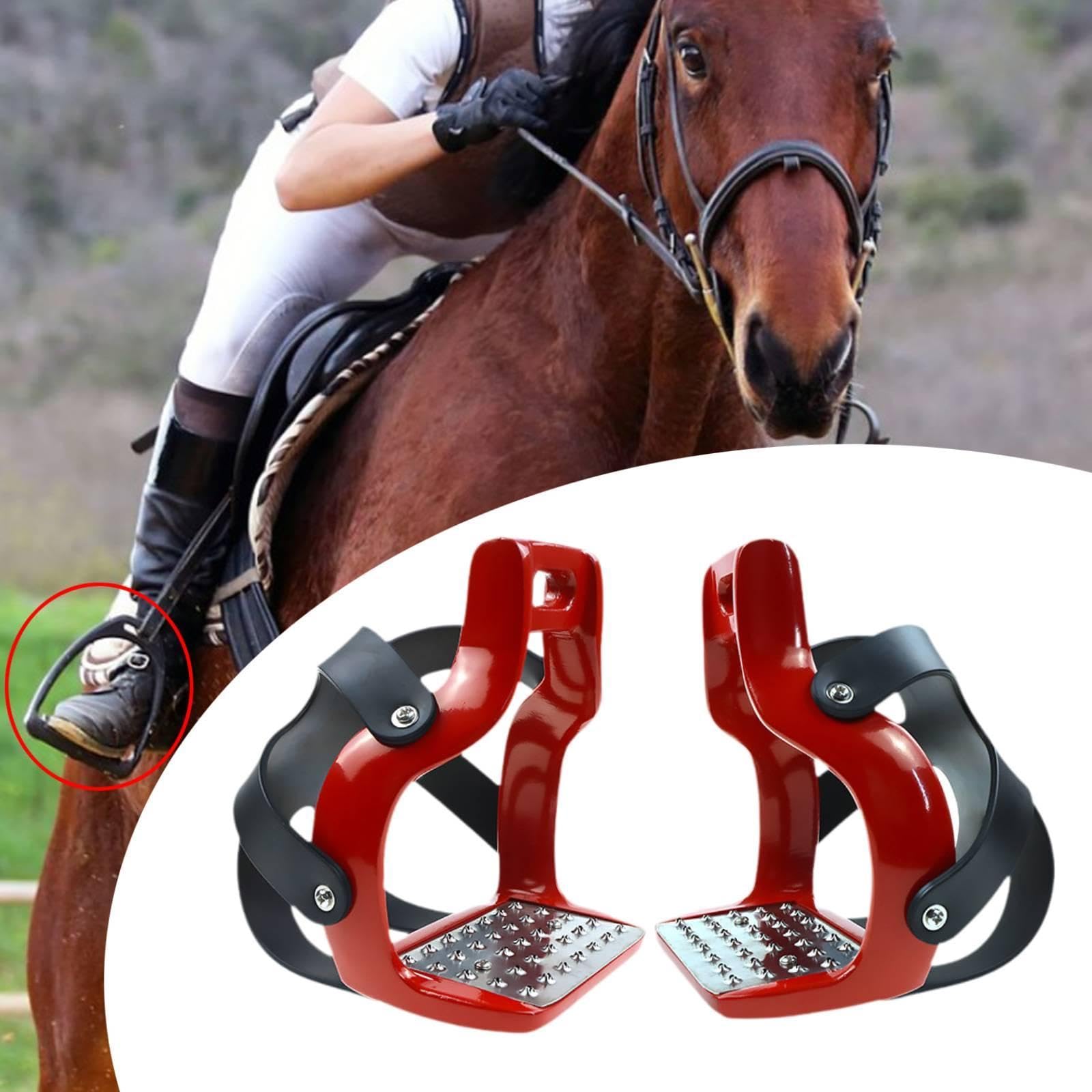 2 Piezas para Caballos, Accesorios para Sillas de Montar, Entrenamiento Profesional, Aluminio Antideslizante, Adecuado para Jinetes Y Actividades de O
