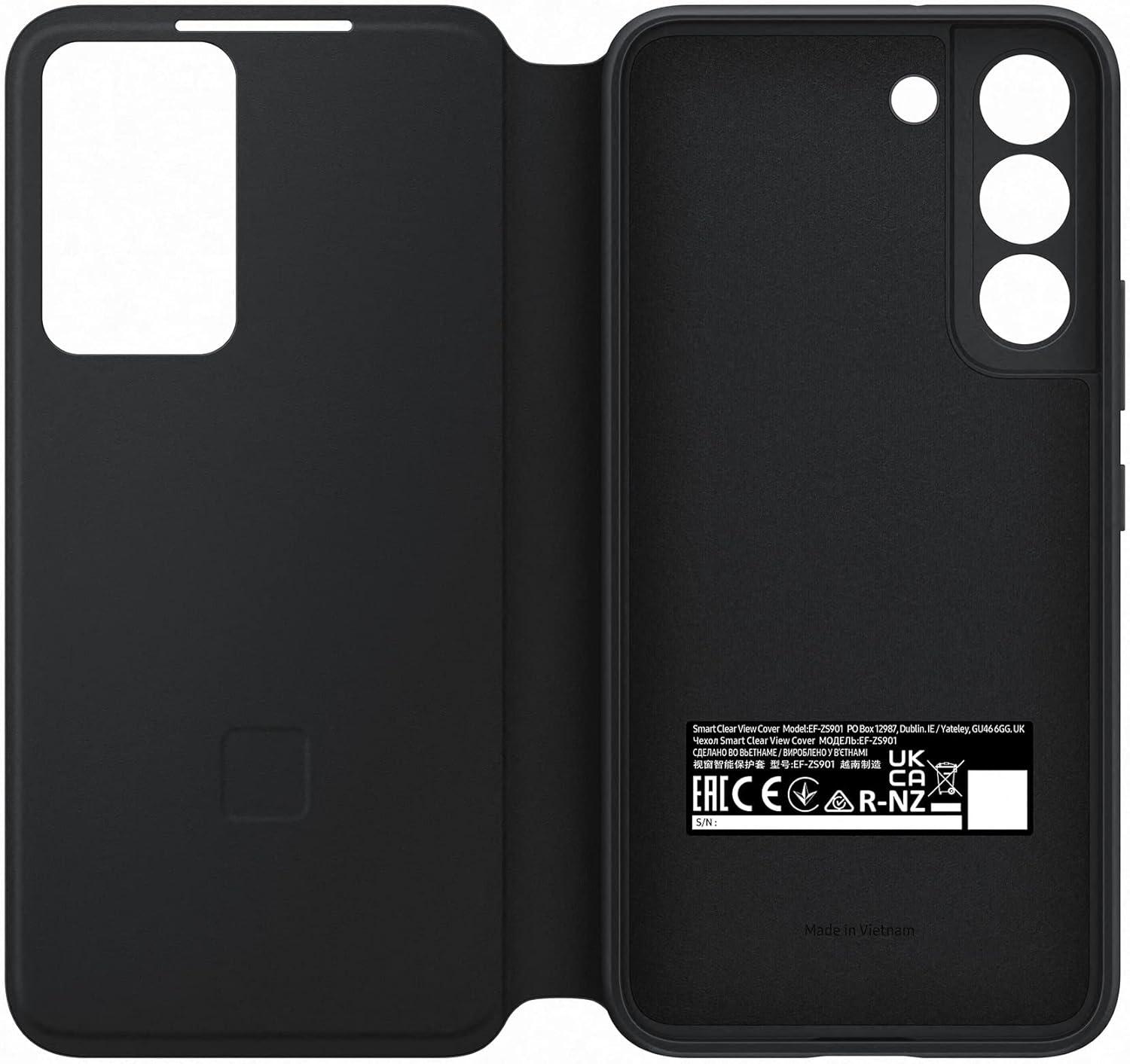 Samsung Official S22 Smart Clear View Cover Black
