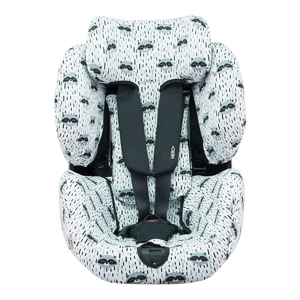 JYOKO Kids Baby car seat Cover Liner Made Cotton Compatible with Recaro Zero, i-Size, Recaro Optiafix (Raccoon)