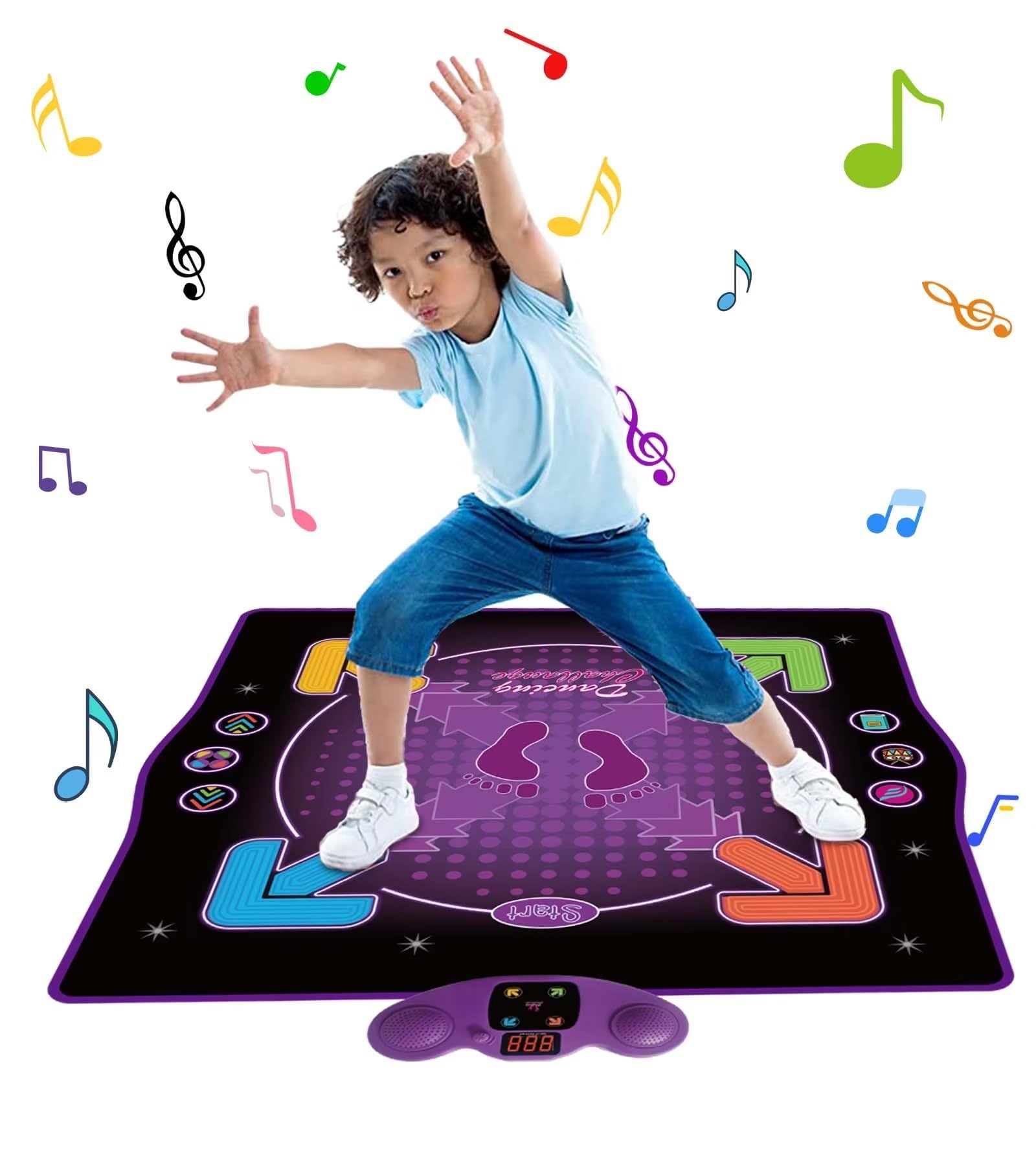 Tapis De Danse HDMI Avec Caméra 3D - 16 Go, Pour TV, 2 Joueurs, Manette Sans Fil - Fitness, Danse, Jeux Pour Enfants Et Adultes - 8
