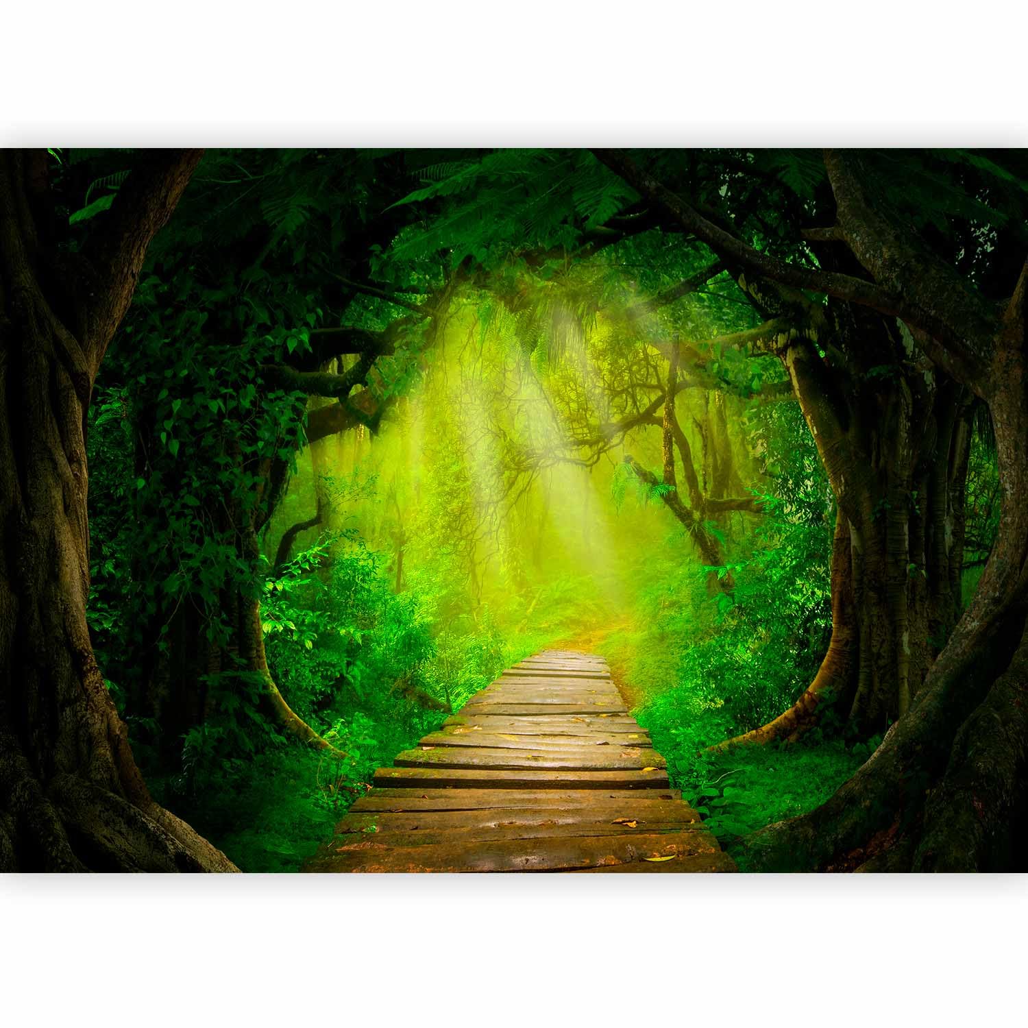 artgeist Wall Mural Landscape Bridge 135x101 in - Peel and Stick Self-Adhesive Wallpaper Removable Large Sticker Foil Wall Decor Print Design Mural