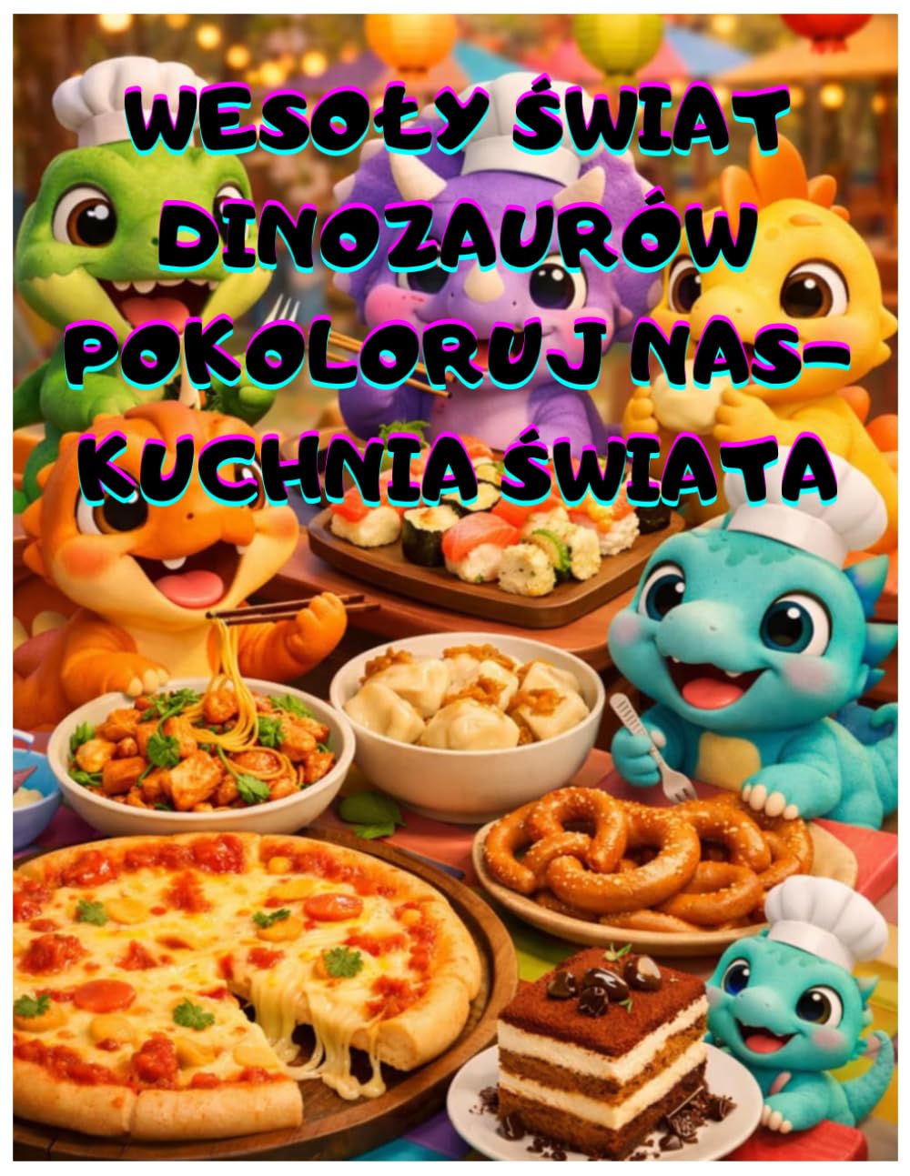 WESOŁY ŚWIAT DINOZAURÓW POKOLORUJ NAS- KUCHNIA ŚWIATA. Kolorowa podróż po smakach z różnych zakątków globu,: Świat smaków przedstawiony w przyjaznej ... tradycyjnych dań. 4-8 lat. prezent święta