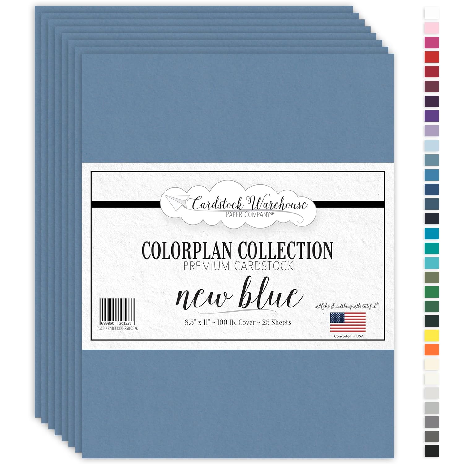 Cardstock Warehouse Colorplan New Blue Cardstock Paper – 25 Sheets, 8.5 x 11" – 100 lb. / 270 GSM Premium Matte Cover Cardstock for Invitations, Card Making, Scrapbooking & DIY Projects