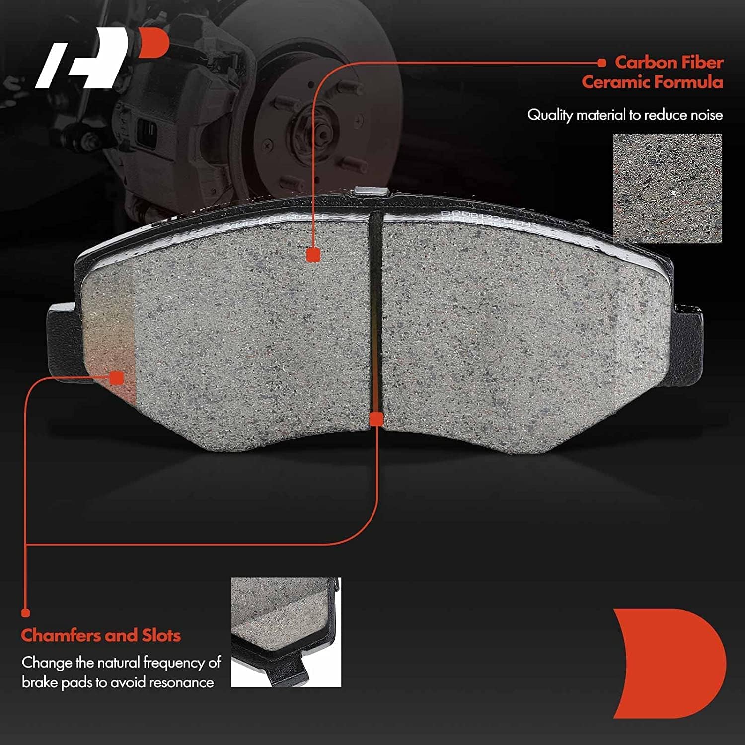 A-Premium 11.10 in (282mm) Front Drilled and Slotted Disc Brake Rotors + Ceramic Pads Kit Compatible with Honda and Acura Models - Accord 03-12/14-17, Civic 13-18, CR-V 02-04, Element 03-11, ILX 14-15