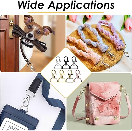 Miniatura 5 de anezus - 80 ganchos de clip para llavero, clip de anillo D para hacer llaves, fabricación de cordones, accesorios para bolso, manualidades (1