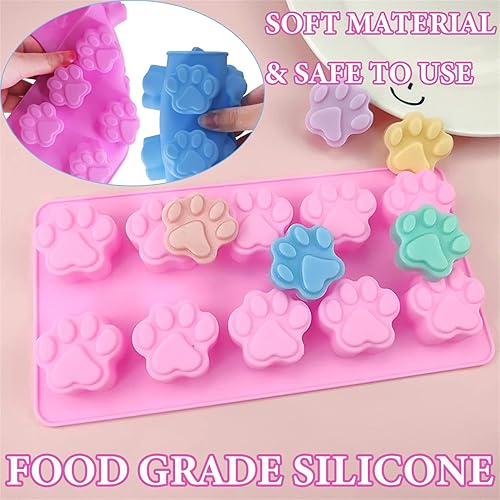 Miniatura 6 de 2 moldes de silicona para hornear con patas de cachorro, moldes de silicona antiadherentes de grado alimenticio para dulces, chocolate, cubitos de