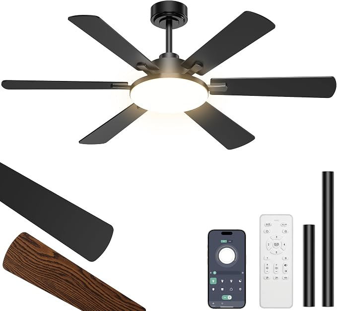 Rottogoon Ceiling Fan with LED Lighting and Remote Control