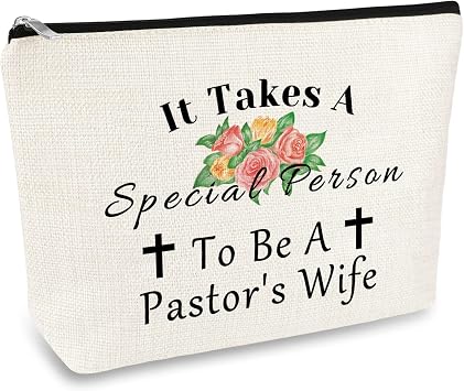 Pastors Wife Makeup Bag Pastor Appreciation Gifts for Women Religious Present Cosmetic Bag Christmas Birthday Present for Ministers Wife Thank You Gift Travel Toiletry Pouch
