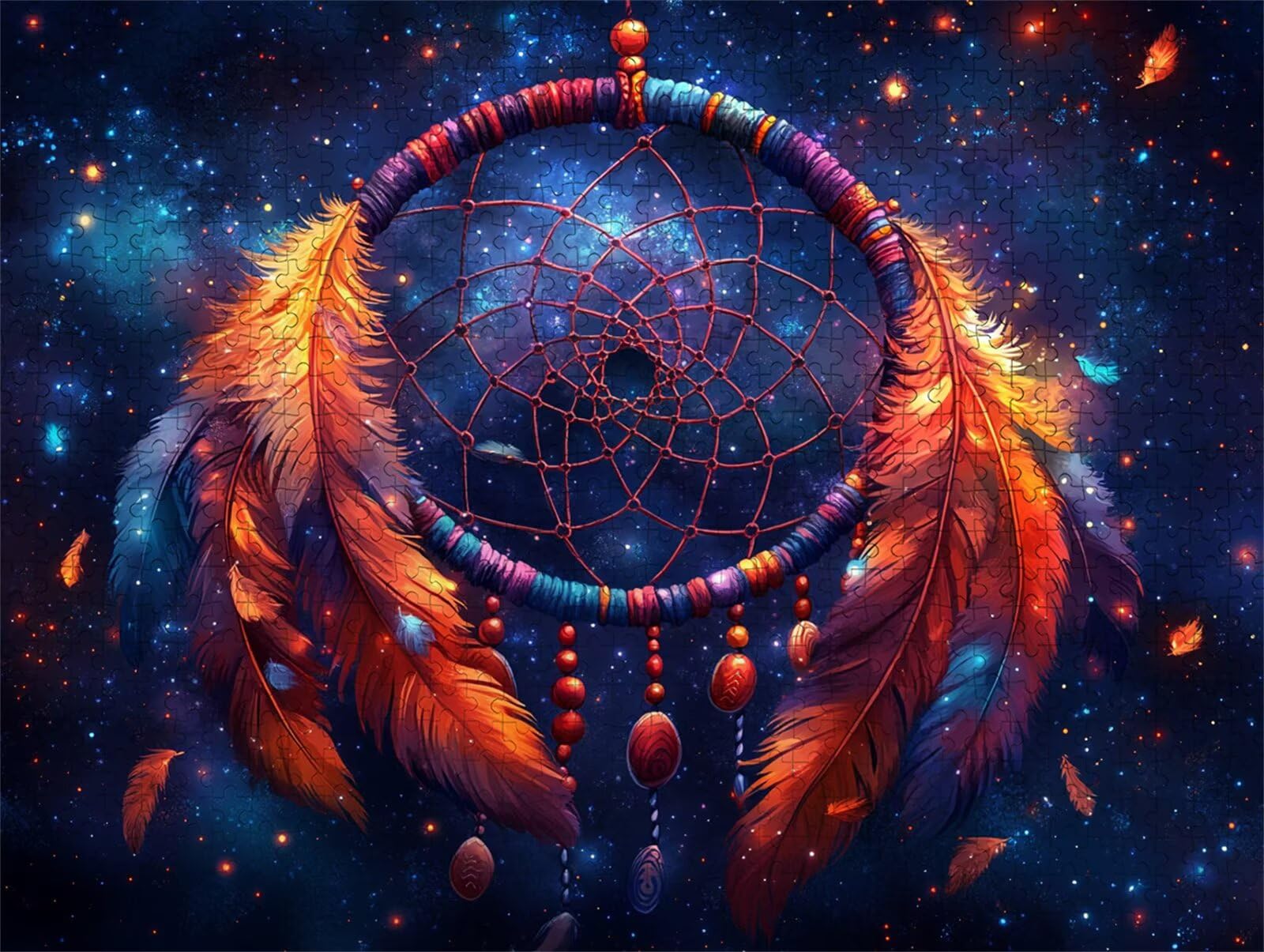 Puzzle Łapacz snów Puzzle 2000 sztuk Pióro, Niemożliwe łamigłówki, drewniane układanki dla dorosłych Jigsaw, gry logiczne dla całej rodziny z redukcją nacisku, prezenty dla kobiet I-4
