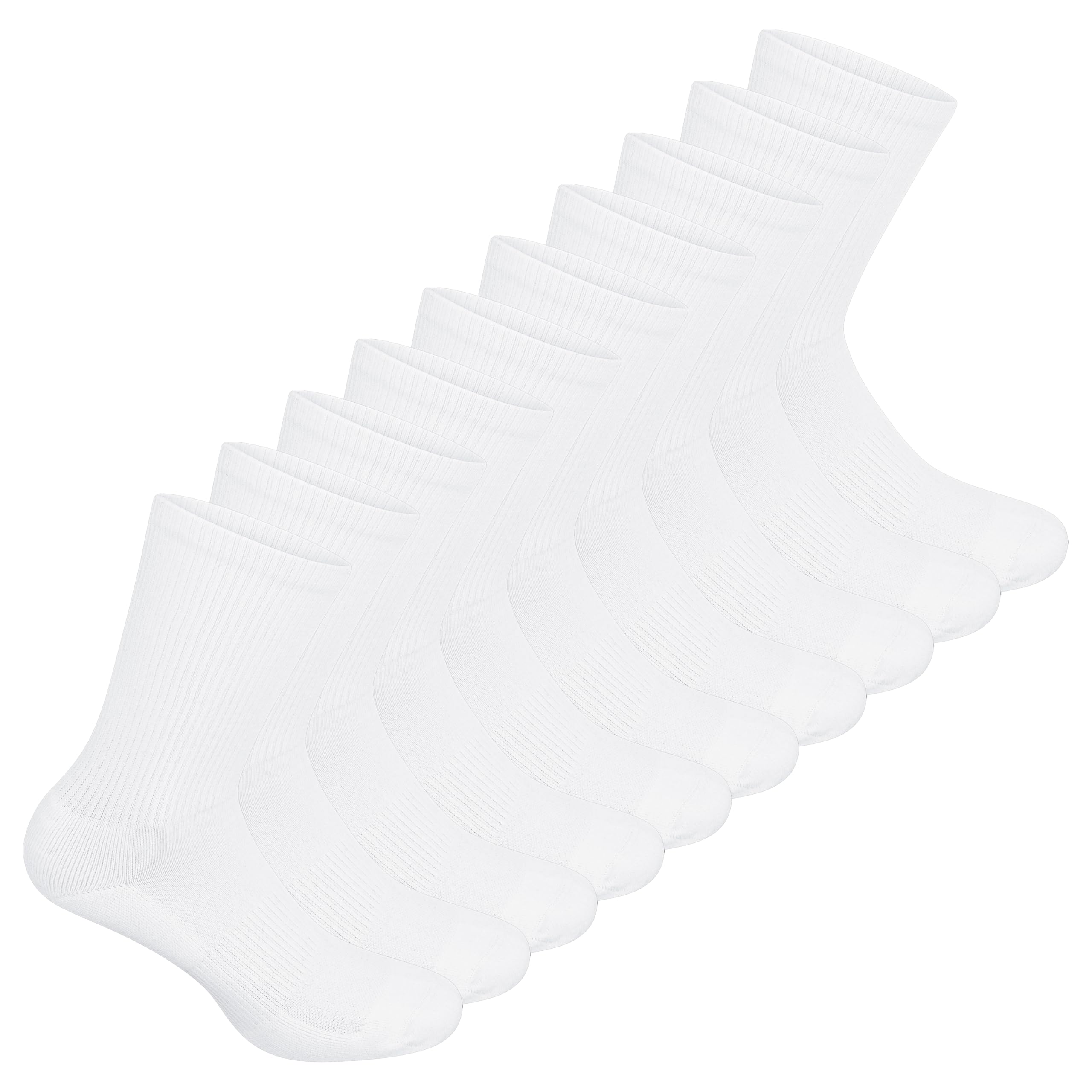 NYME Tennissocken Damen Herren 6-10 Paar - Socken Herren Atmungsaktive & Gepolsterte Sportsocken - Baumwolle Schwarze und Weiße Socken - 4 Größen (35-50)