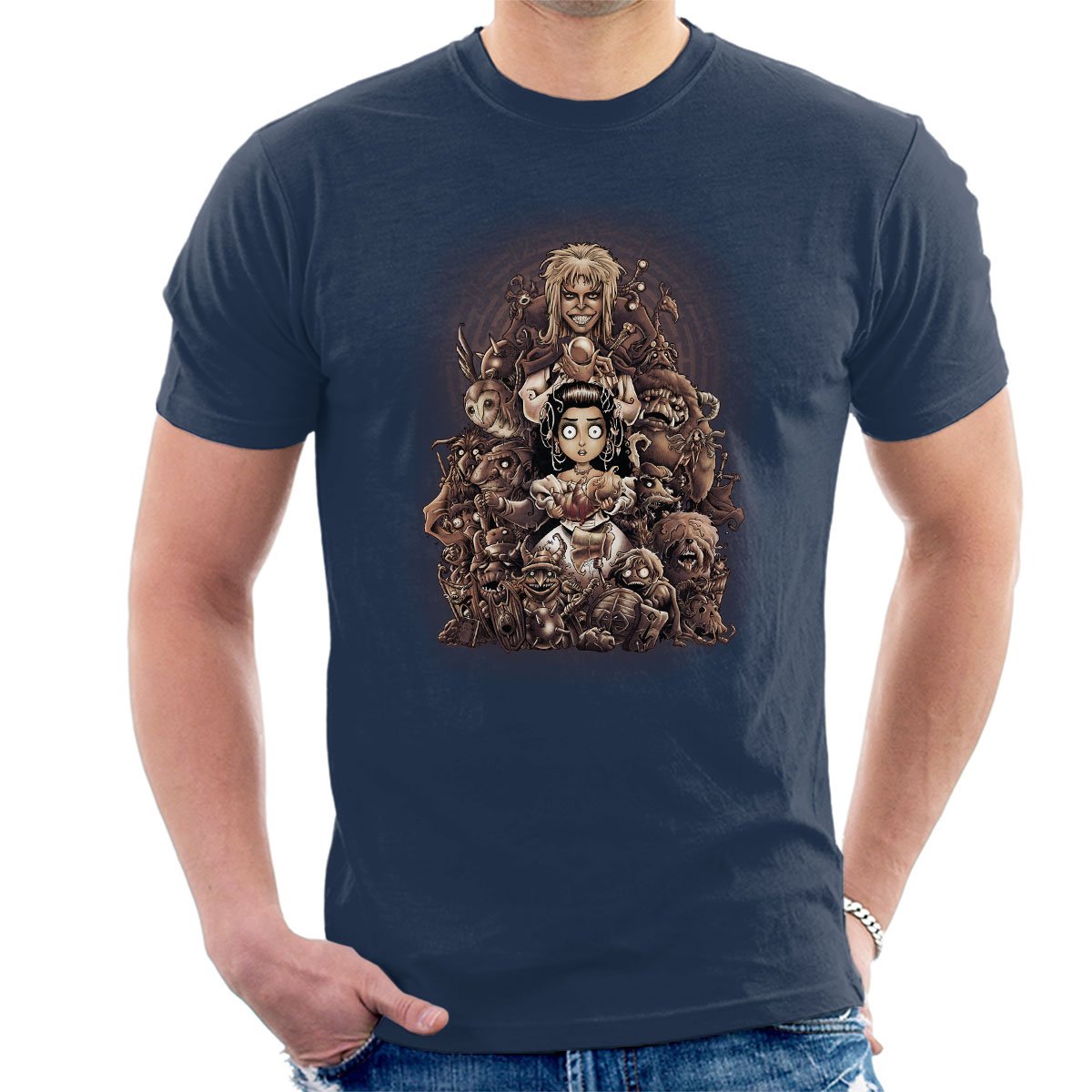 Cloud City 7 Men's Navy Blue Labyrinth Thirteen Hours Tim Burton T-Shirt