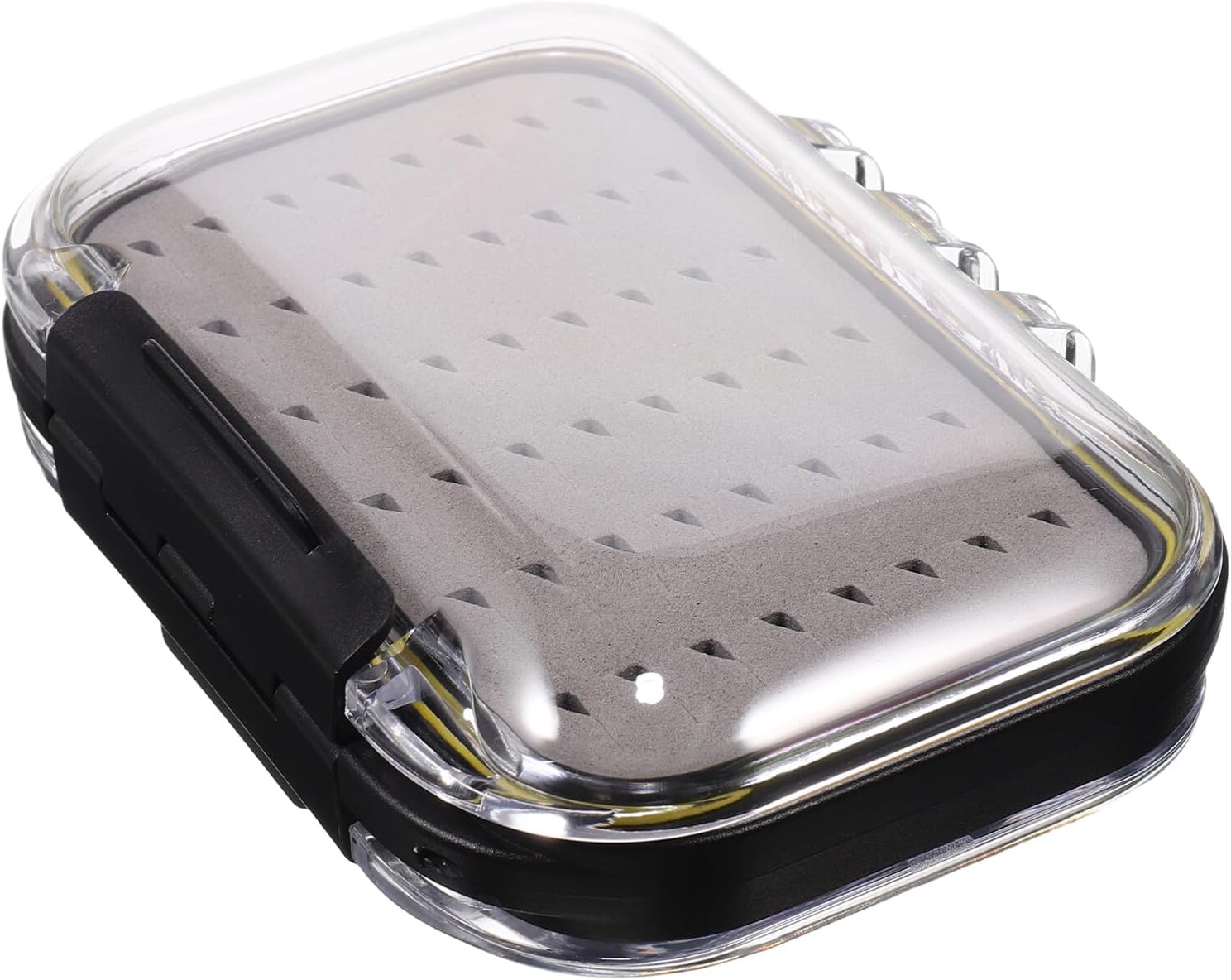 VALICLUD Fishing Tackle Box Black Triangular Foam Insert Waterproof Fishing Lure Storage Organizer Case for Flies and Gear