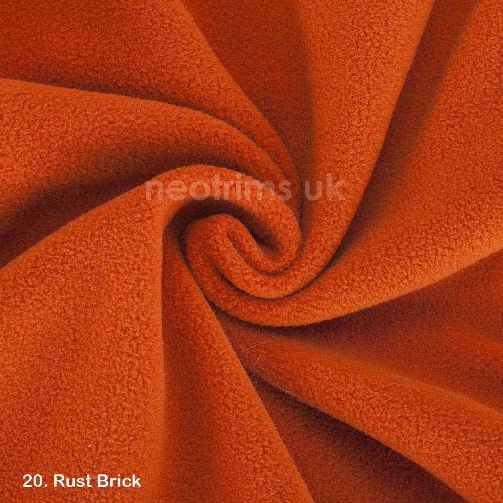 Polar Fleece Fabric,Quality Material,International Approved Test Report for Anti Pill Finish. 27 Fashion Colors,Medium 320Grams Weight. PlushPile,Garments,Home Décor,Crafts (Rust Brick 1 M)