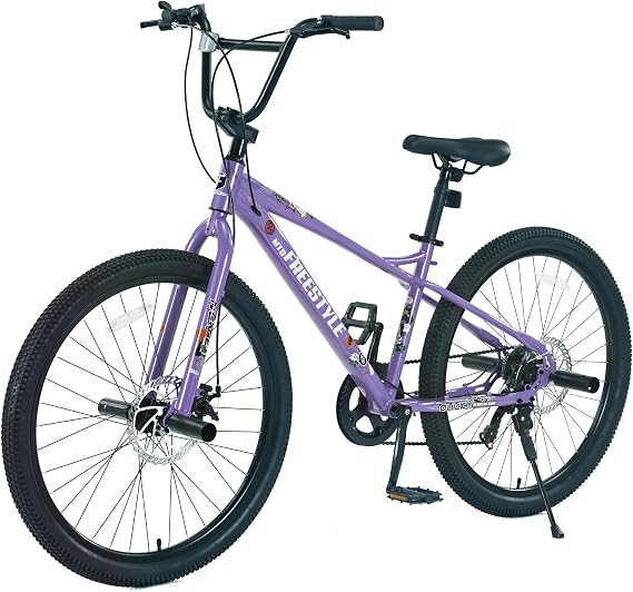 BMX Style Mountain Bike 7 Speeds 26x2.35 Inch Wide Tire Steel Frame Disk Brake City Bike