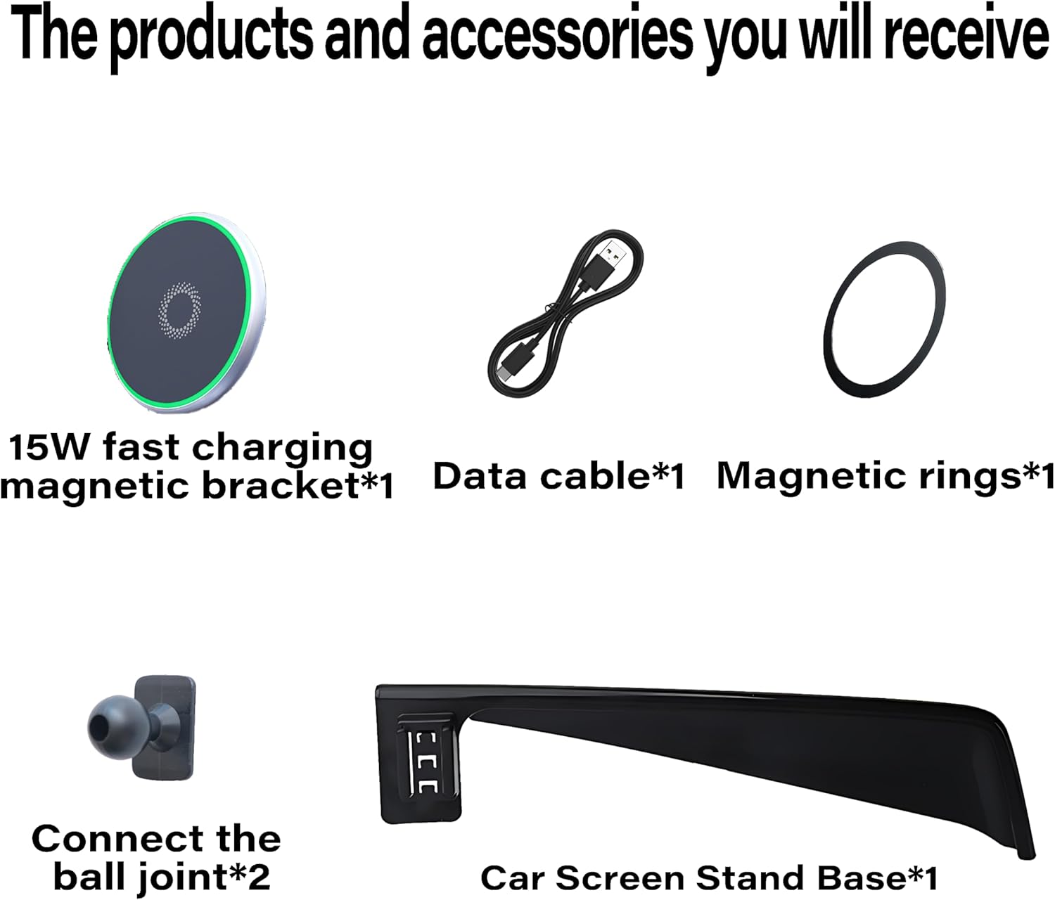 Car Phone Holder for Hyundai Elantra 2021-2025 Accessories Apply to 8/10.25 Inch Touch Screen 15W Fast Wireless Charger Screen Fixed Clip Cell Phone Mount Hands-Free 360 Degree Rotation