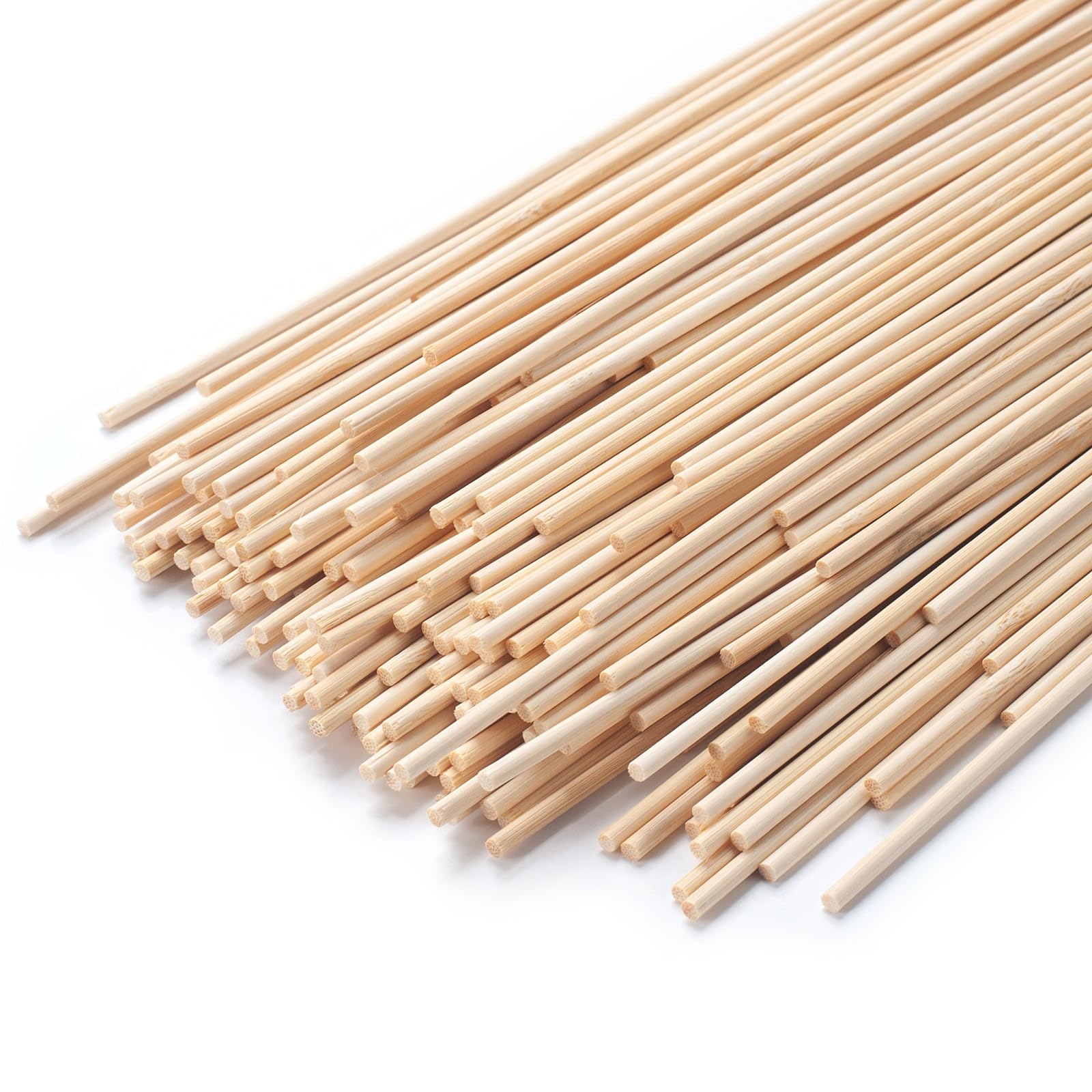 ONUPGO 200 PCS Dowel Rods,1/8 x 12 Inch Wooden Dowels Rods Craft Wood Sticks, Natural Unfinished Bamboo Doweling Rods for Crafts and DIYers