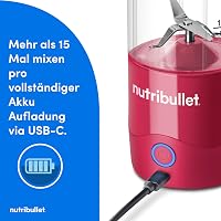 NutriBullet Hordozható Smoothie Mixer 475ml BPA-Mentes Pohár Vezeték Nélküli Töltöltethető 3
