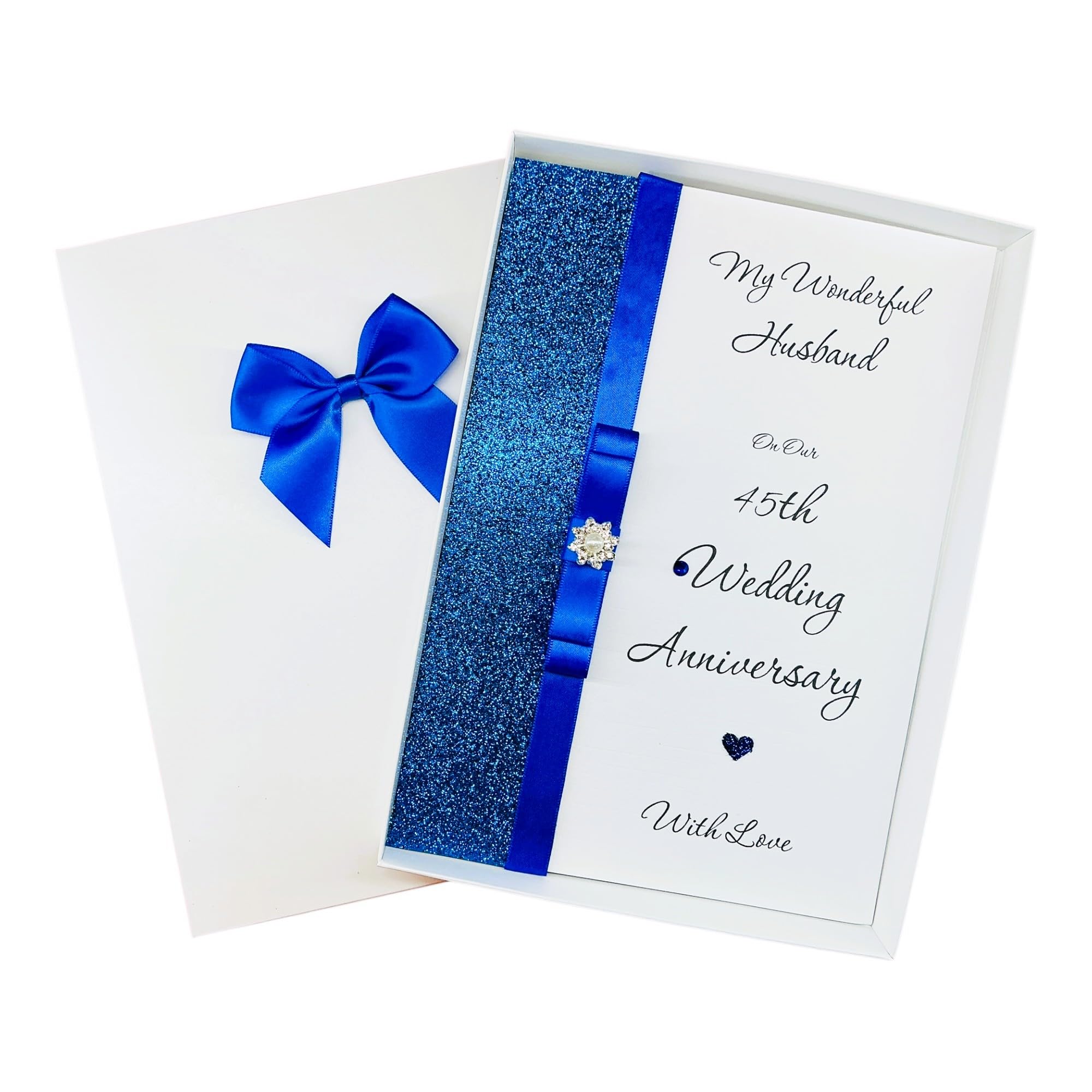 Husband 45th Wedding Anniversary Card Personalised Sapphire – LB 45