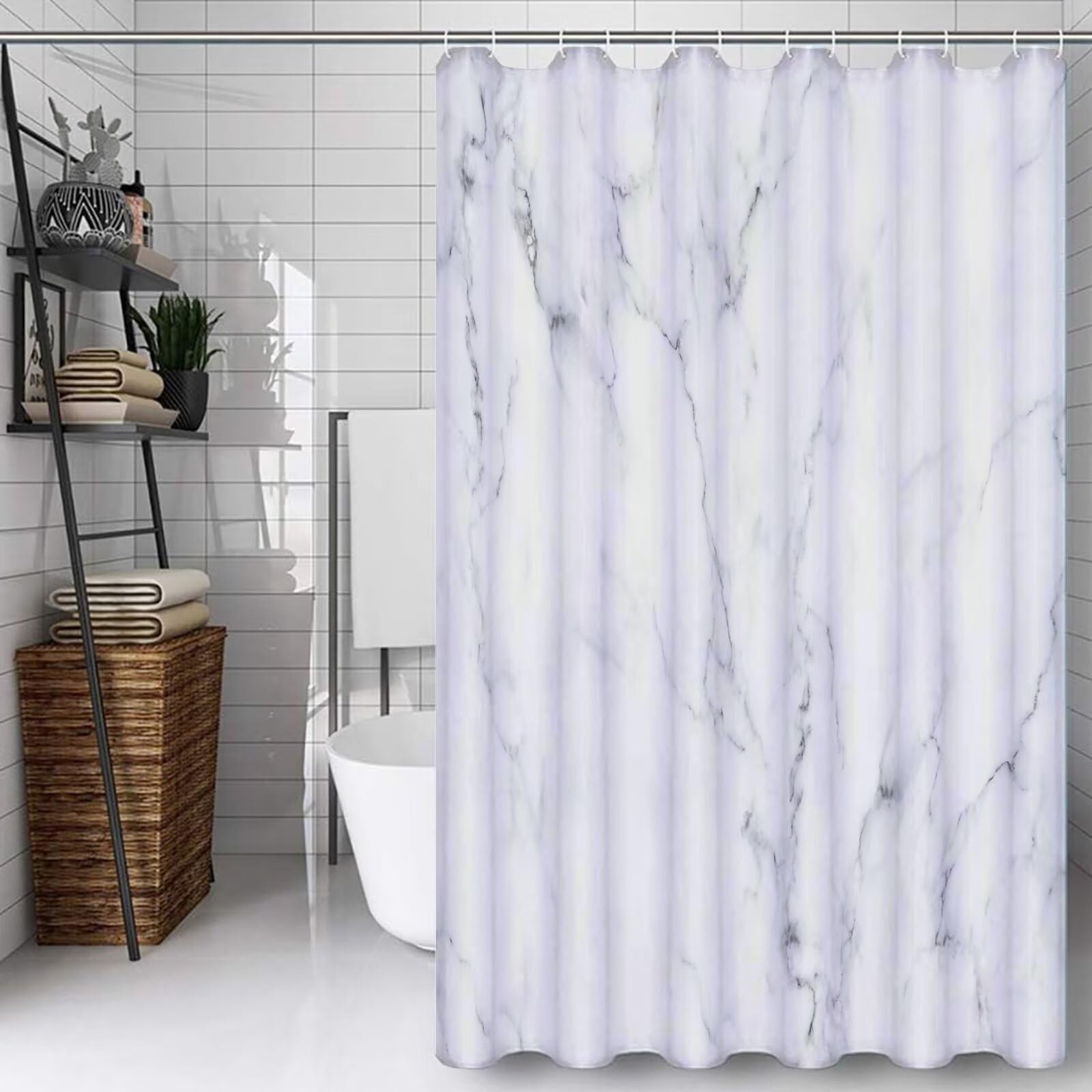 Rideau douche tissu haut de gamme lavable en machine 180x190cm gris