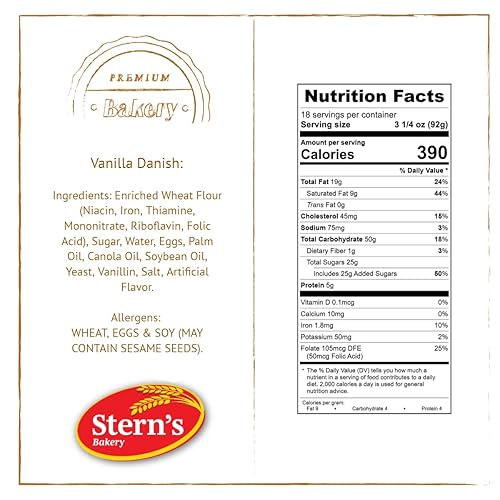 Miniatura 11 de Stern's Bakery Galletas grandes para espolvorear 18 galletas envueltas individualmente Pasteles daneses de desayuno de 3 onzas Aperitivos