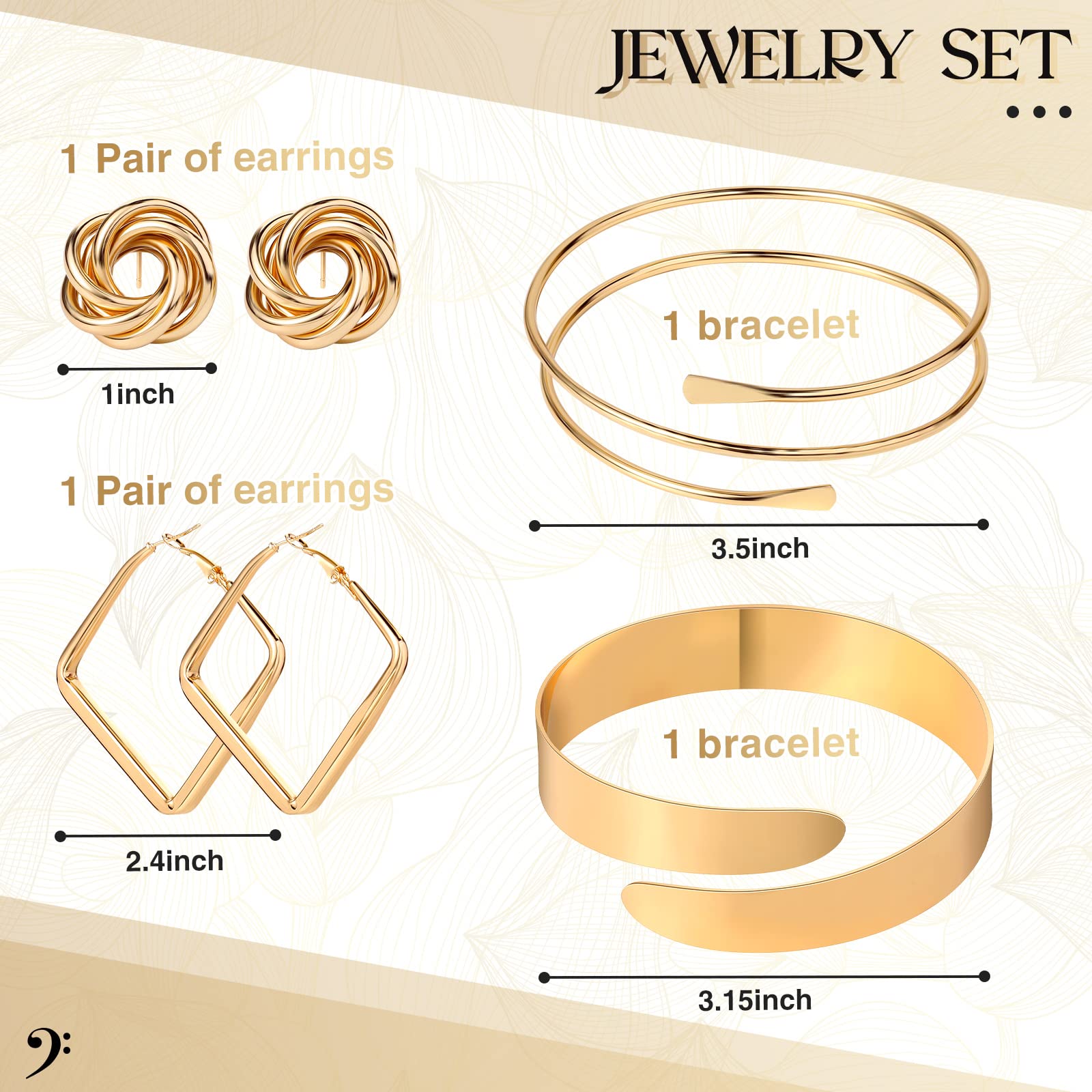 5 Pcs Clutch Purse for Women Evening Prom Purses Metallic Handbag for Valentines Wedding Banquet Retro Jewelry Set: Gold