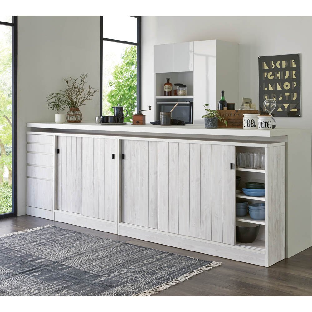 再再値下げ⭐︎ディノス⭐︎カウンター下収納⭐︎幅90㎝ 引き戸カウンター下収納庫 奥行23高さ87cmタイプ 収納庫・幅90cm