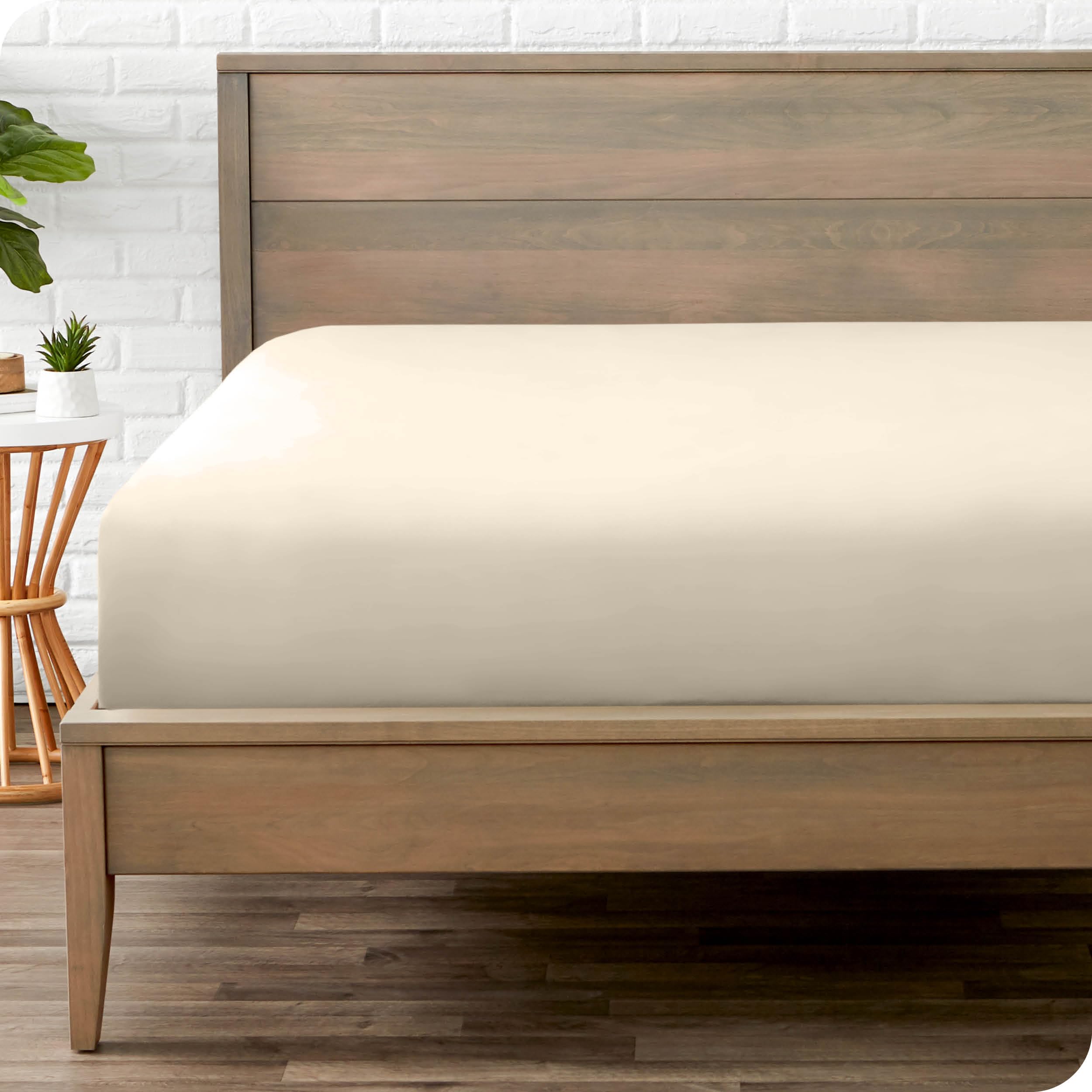 Photo 1 of Bare Home Fitted Bottom Sheet King Size - Premium 1800 Ultra-Soft - Hotel Luxury - Deep Pocket - Durable and Long Lasting (King, Sand)
