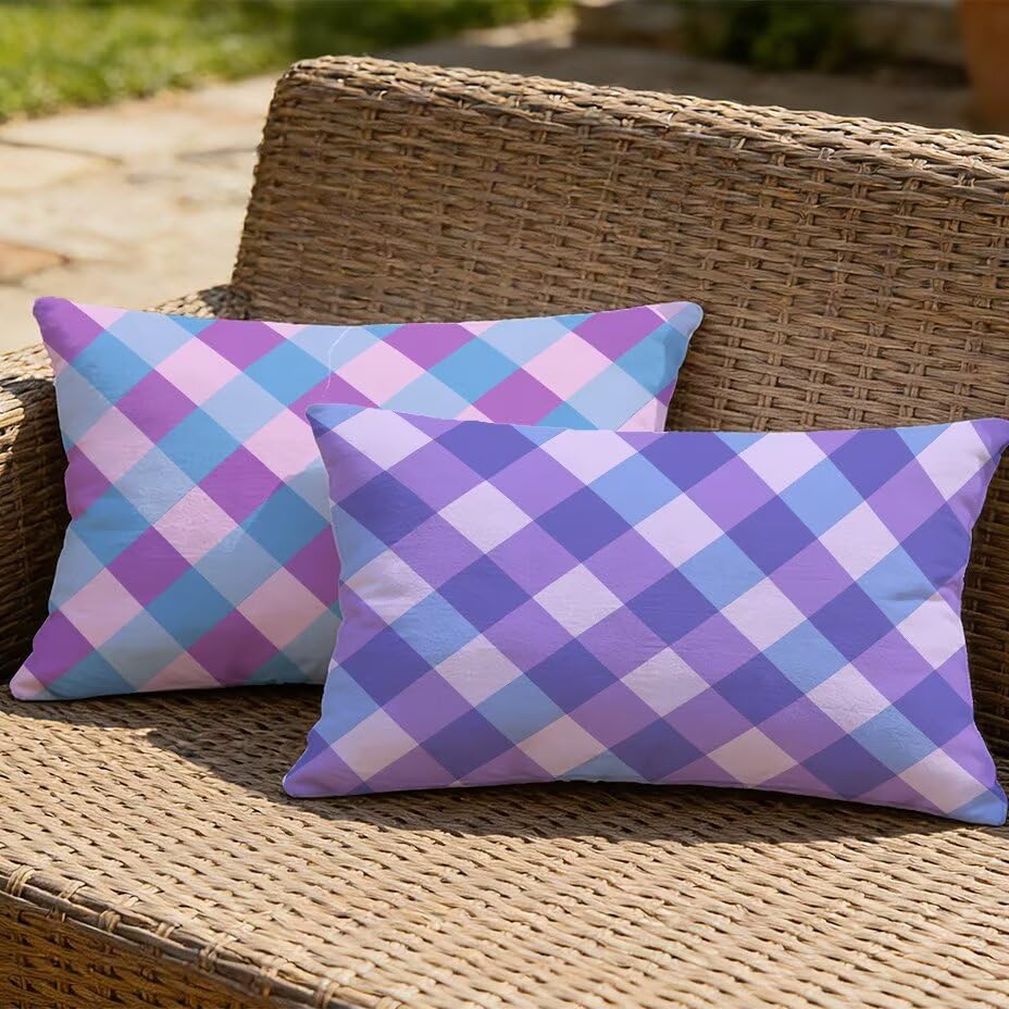 Housse de coussin de jardin 80x100 texture lin haut de gamme violette M-P600
