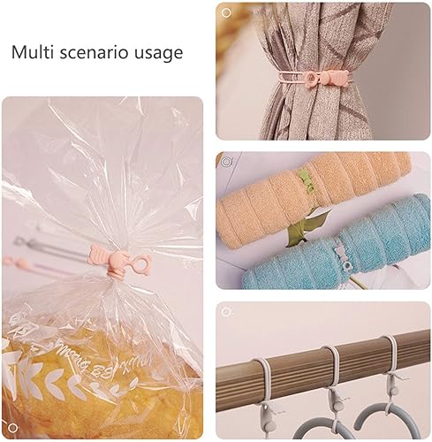 Miniatura 3 de 50Pcs Silicone Cable Ties Travel Cord Organizers Wrap Straps Elastic Silicone Ties Office Desk Cable Managements Travel Organizers