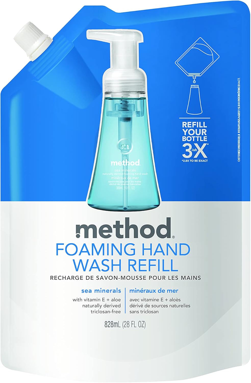 Method Foaming Hand Soap Refill, Sea Minerals, 28 oz, 1 pack, Packaging
