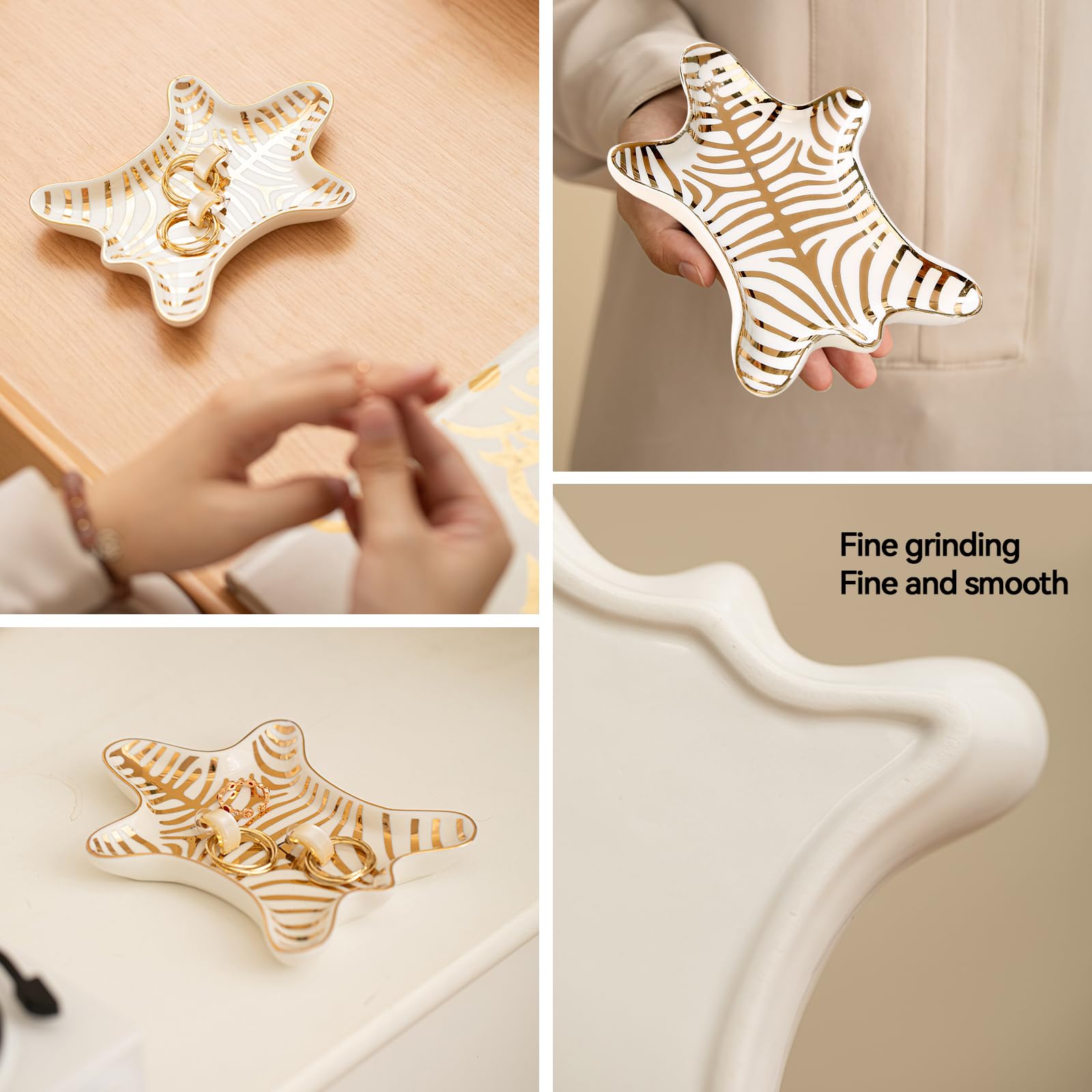 Vassoio Portagioielli In Ceramica Zebrato - Elegante Organizer Per Bijoux Con Design Moderno - Foto 8