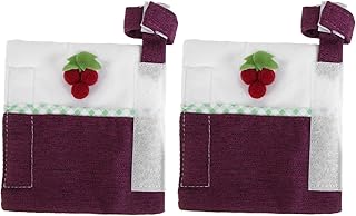 VILLCASE 2piezas Protector Para Manillas De Puerta Fundas Antideslizantes De Tela Para Pomos De Frigorífico De Color Púrpura Cubre Tiradores Para Uso Doméstico Invierno