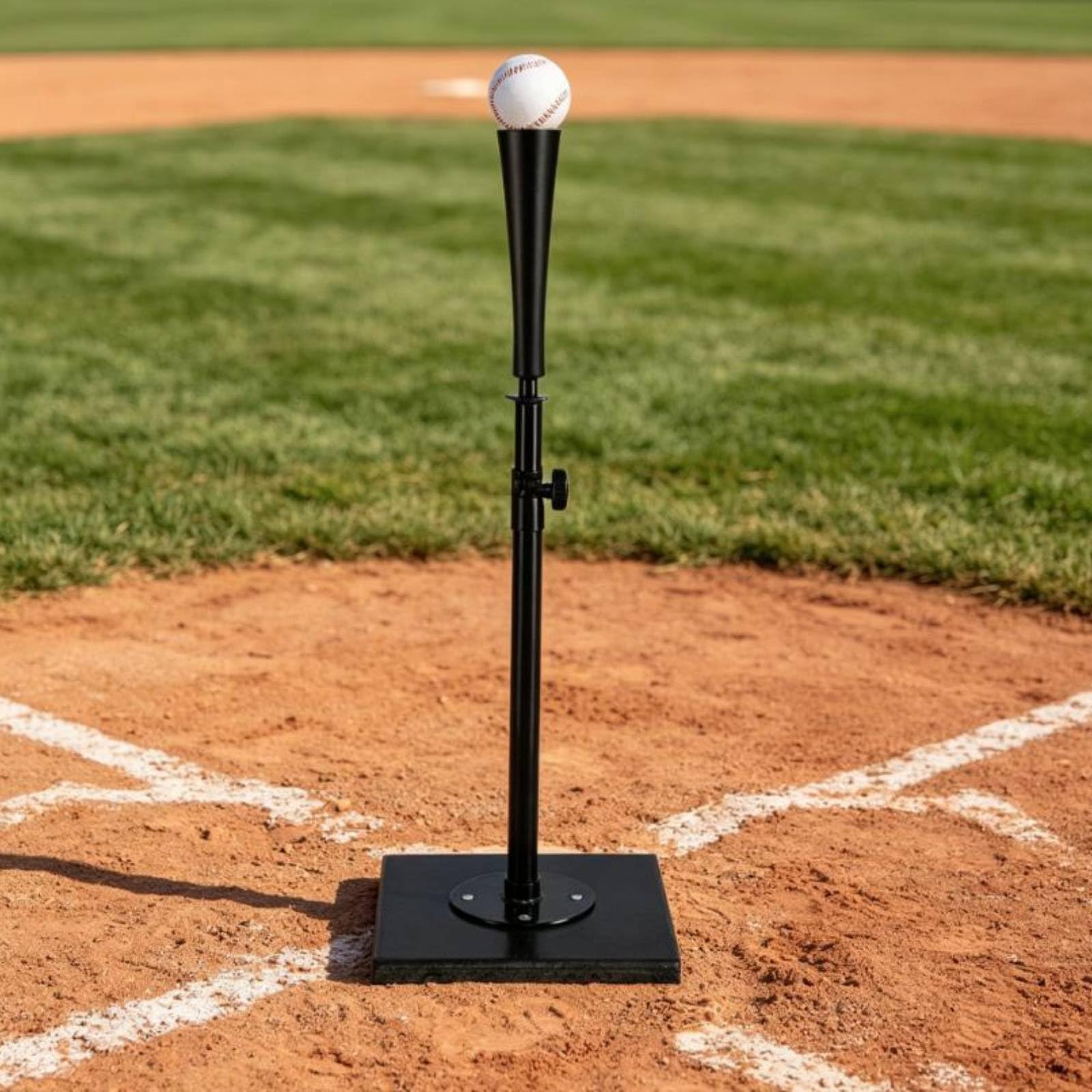 Milageto Baseball Schlagständer Baseball Ständer Schlagtrainer Schlaghilfe Stabiler Sockel Höhenverstellbar 61–91cm aus Polypropylen für Wiederholtes Schlagen Präzision Selbsttraining Geeignet