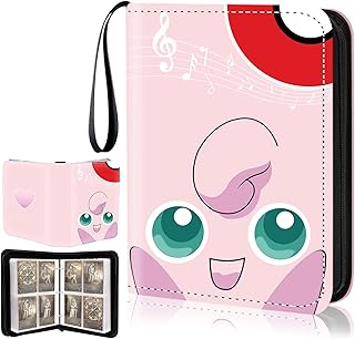 Trading Card Binder 400 Card Pocket Binder 4 Pocket Trading Cards Album Card Collection Binder with Clear Card Sleeves Game Cards Sports Cards Holder,Pink