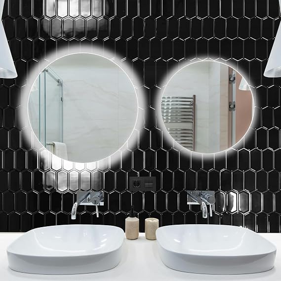 Art3d Hexagon Tile Peel and Stick Backsplash, 10-Pack, 12 x 12 Inch, Black