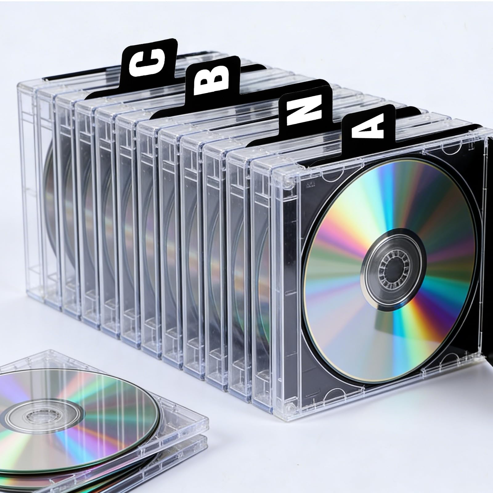 26 x czarne przegrody winylowe, alfabetyczne rozdzielacze A-Z, organizer na płyty winylowe z zakładkami alfabetycznymi do przechowywania płyt DVD, płyt CD, albumów i książek