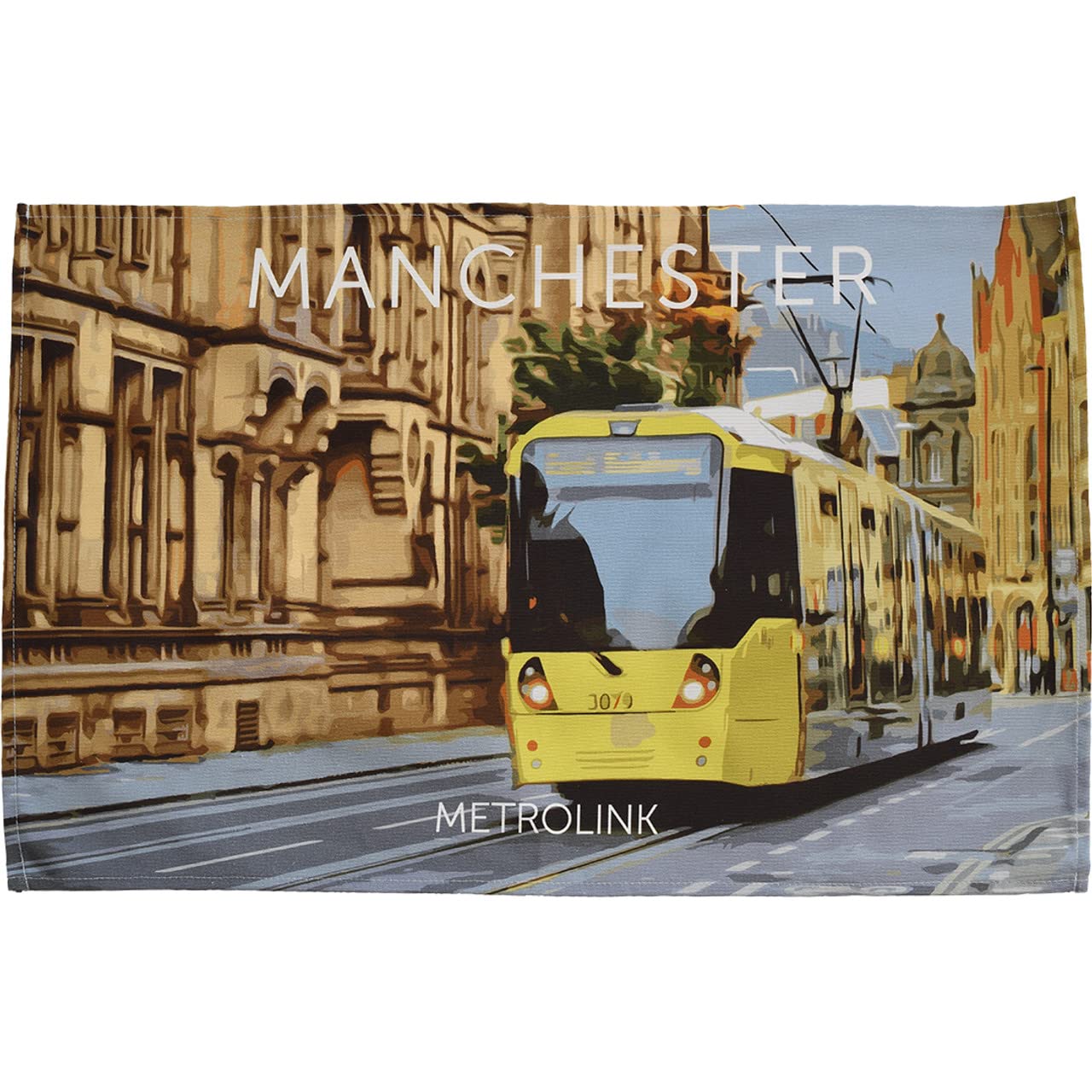 Town Towels Yellow Manchester Metrolink Tea Towel
