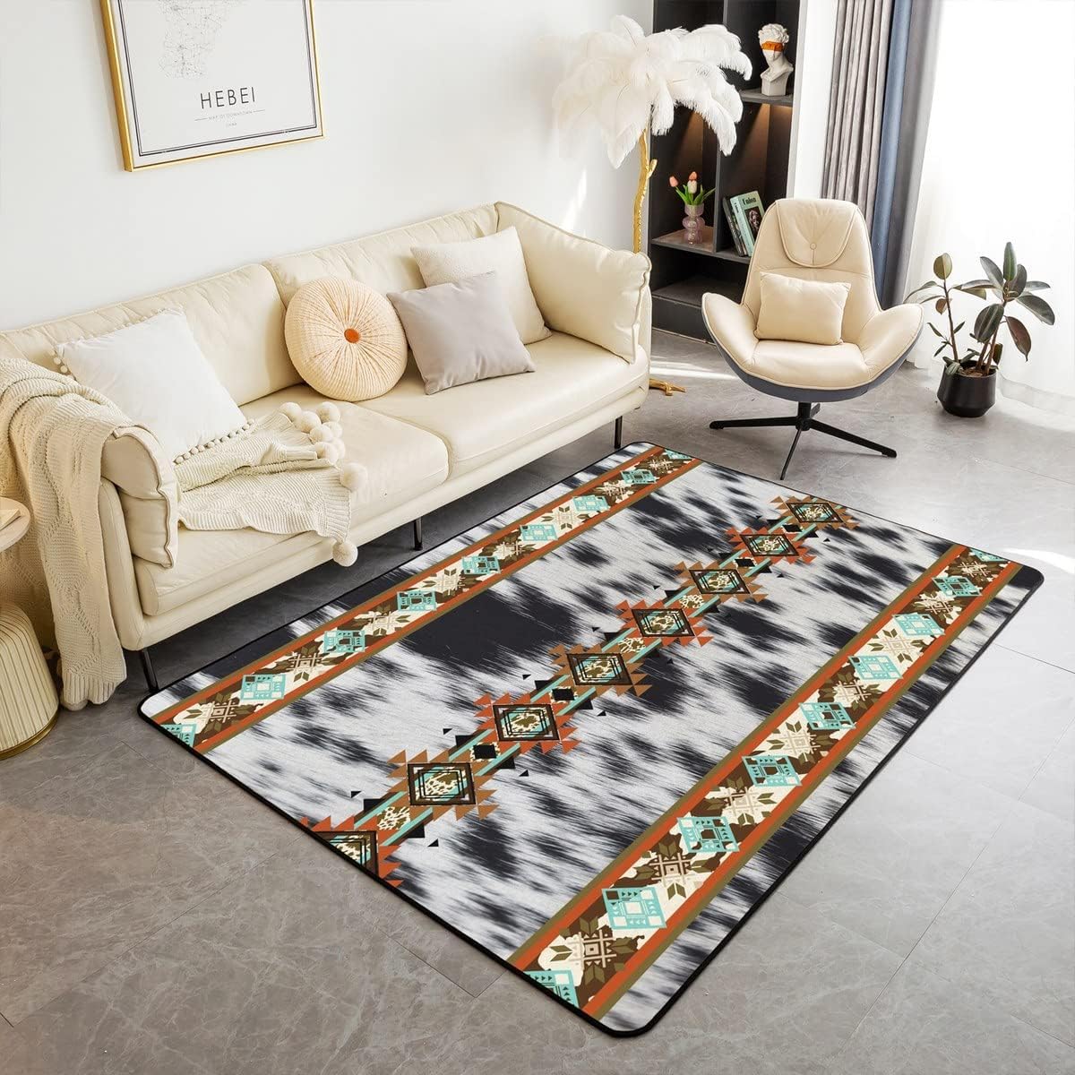Tapis de sol 160 x 200 cm en flanelle 3D pour couloir et salle à manger
